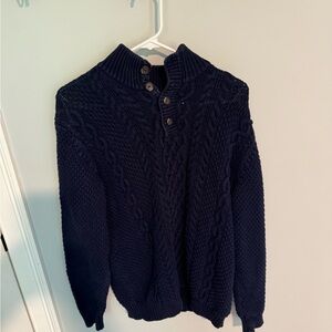 Tailor Vintage navy blue cable knit sweater, size Large